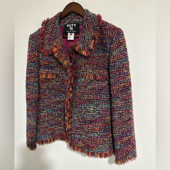 80s Made In france Pattern Jacket - Picture 3 of 6